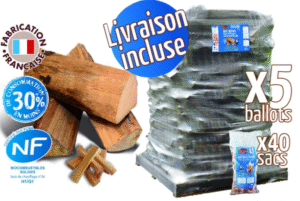 Bois de chauffage – Bûches 40 cm, 8.30m³, 11.25 stères + 40 sacs bois d’allumage